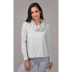 90 Degree Terry Brushed Cowl Neck Top Gray XL
